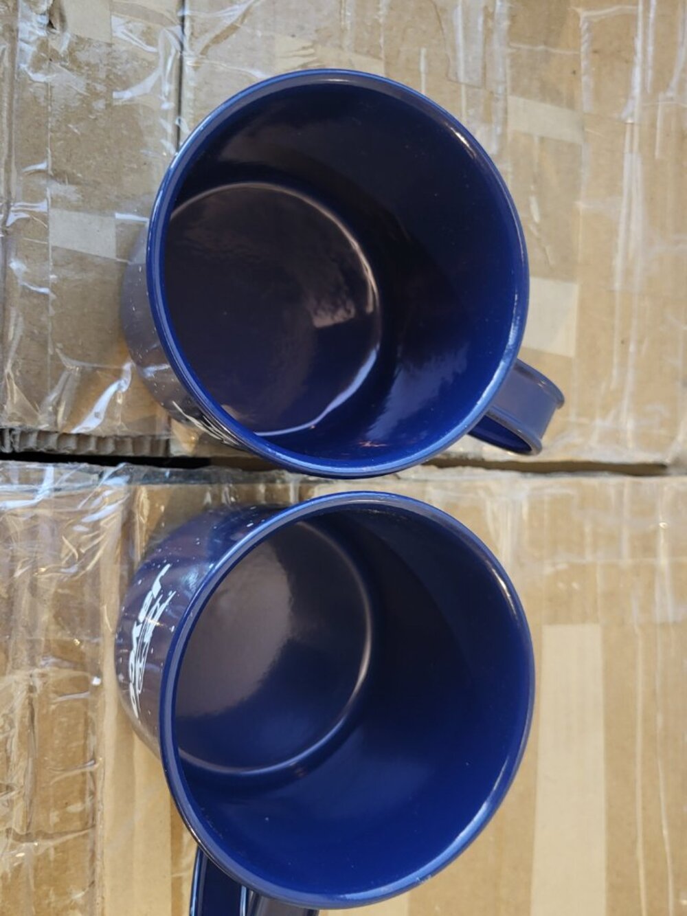 JAYCO RV BLUE SPECKLED ENAMEL COATED METAL COFFEE CUPS (2) RARE SEE PICTURES - Picture 5 of 7